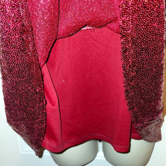 Lane Bryant Crimson Sequin Top - Picture 3 of 5